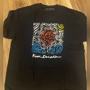 Pink Dolphin Black Tee with Vibrant Graphic